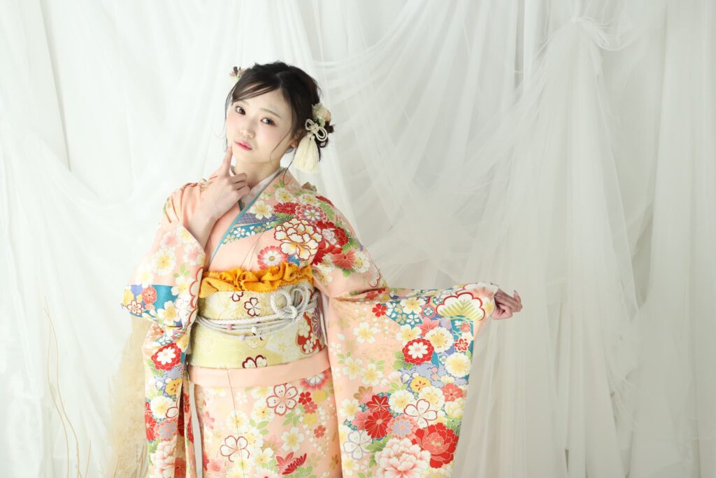 振袖レンタル(成人式)奈良市・大和郡山市・天理市_フォトスタジオワタナベ(渡辺写真館)奈良本店_ピンク着物姿
